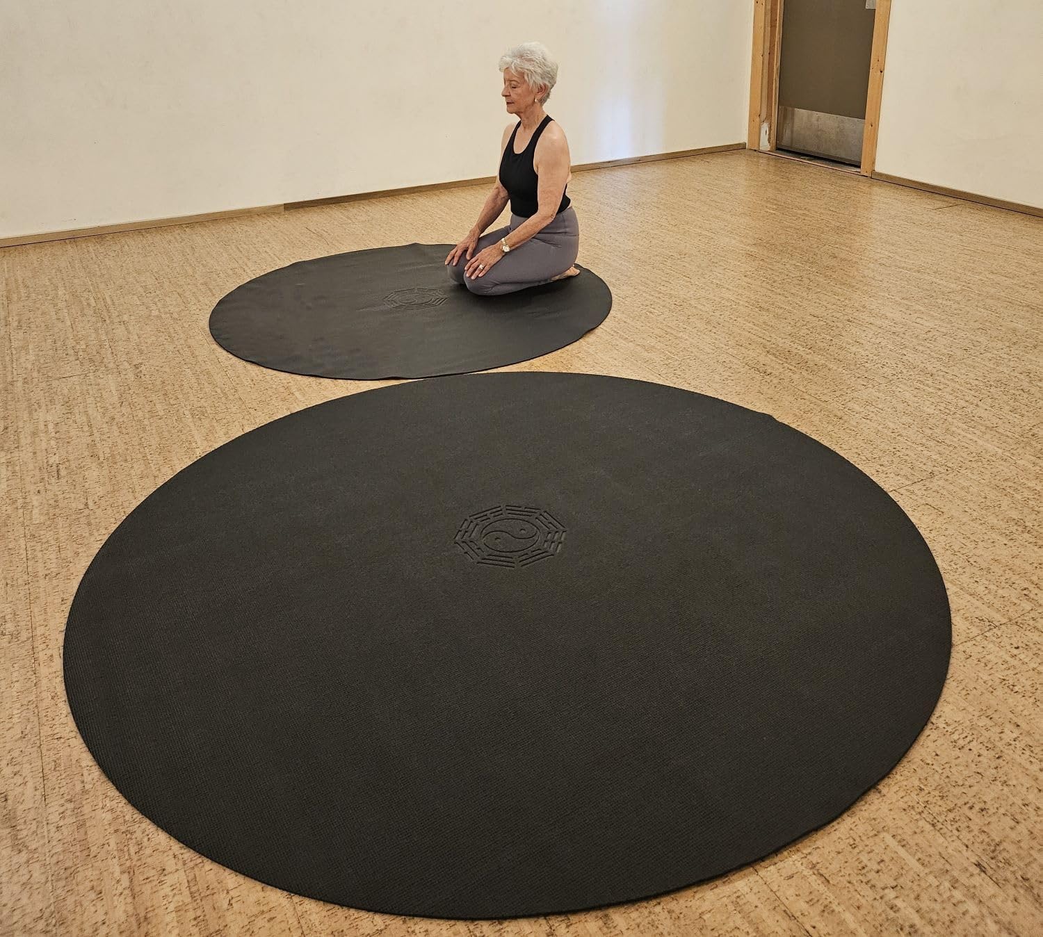 Pilates Yoga Taichi - Grote ronde TPE yogamat, paars, voor