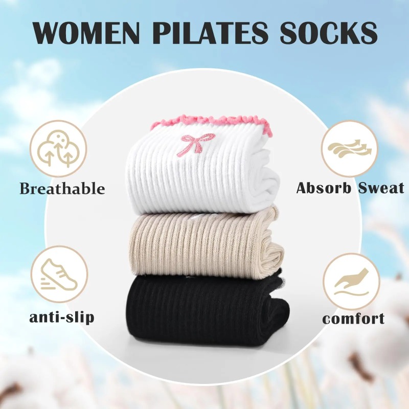 Pilates Yoga Fitness - Professionele yogasokken, katoenen band met siliconen