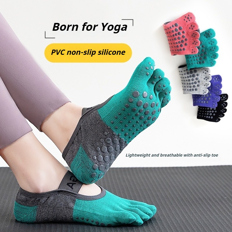 Pilates Yoga Fitness - Professionele Pilates antislip vijfvingerige enkelsokken voor