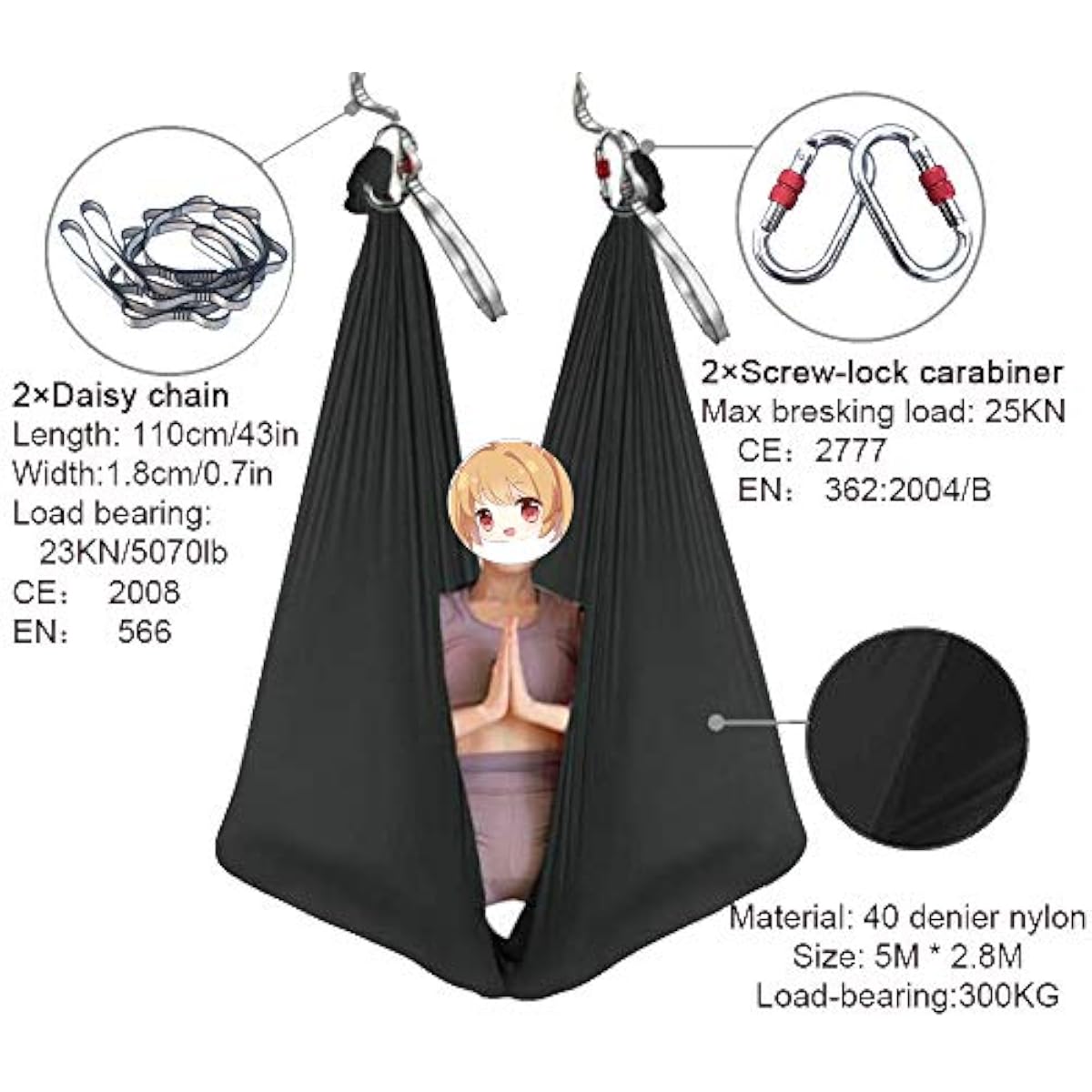 Aerial Yoga Hangmat 5M x 2.8M  - Pilates X Yoga recensie en prijs